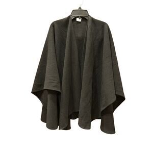 Avoca Ireland Cape Black Wool Cashmere wrap cardigan shawl minimalist classic
